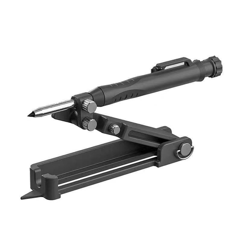 CLEARANCE- Aluminum Woodworking Measuring Tools Adjustable Profile Scribing Ruler with Deep Hole Pen