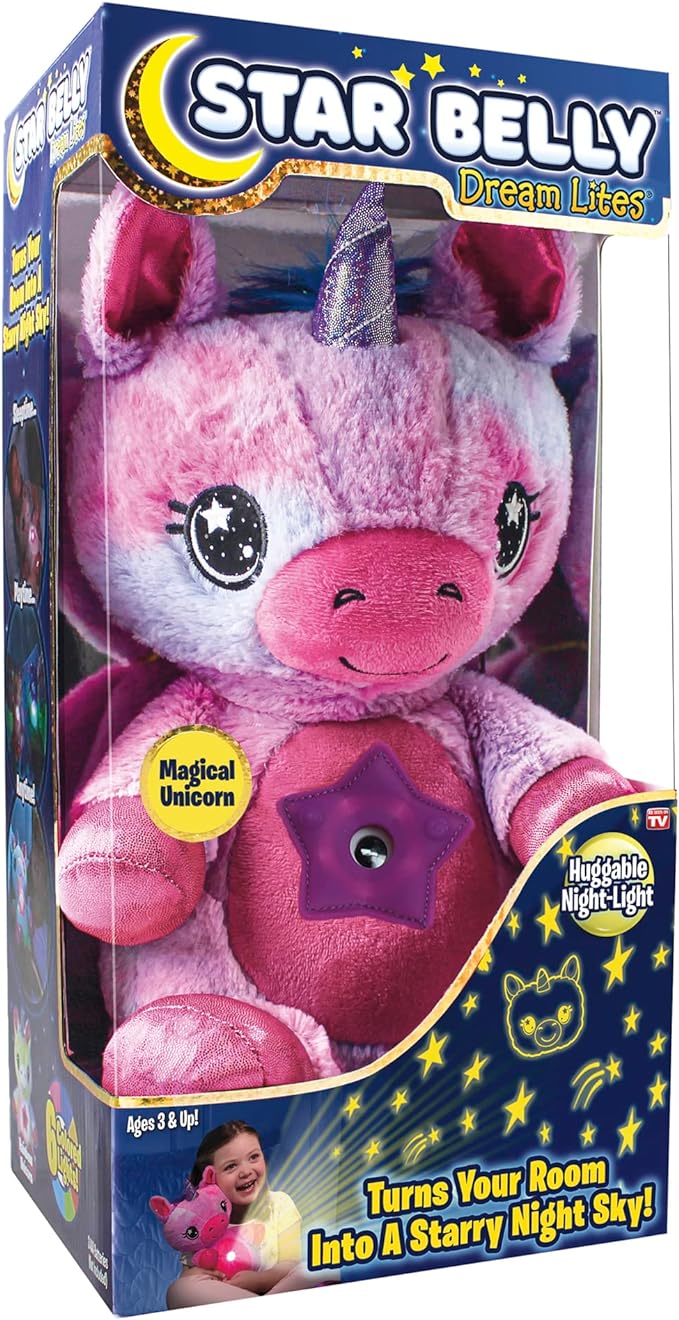 Ontel Star Belly Dream Lites Stuffed Animal Night Light Shimmering Rainbow Unicorn