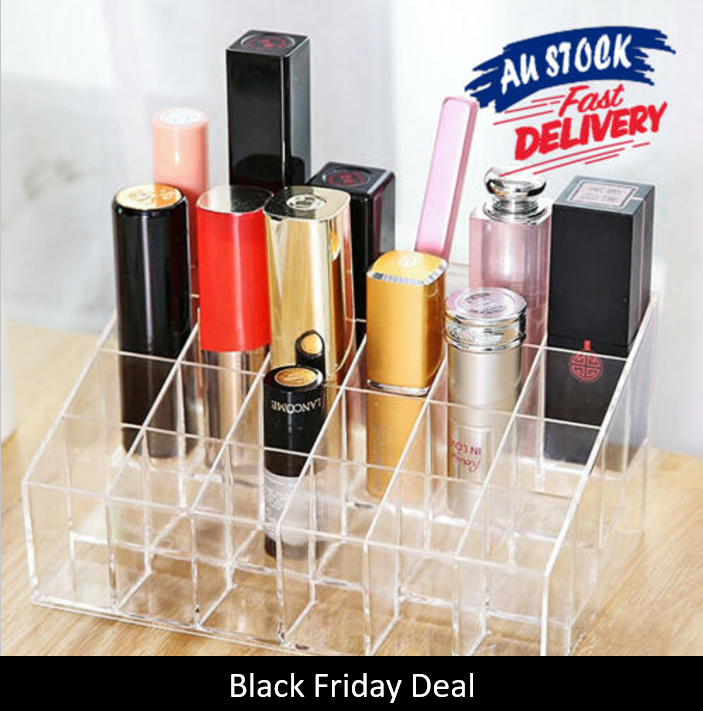 CLEARANCE-24 Compartment Clear Acrylic Makeup Storage Display Box Case Costmetics