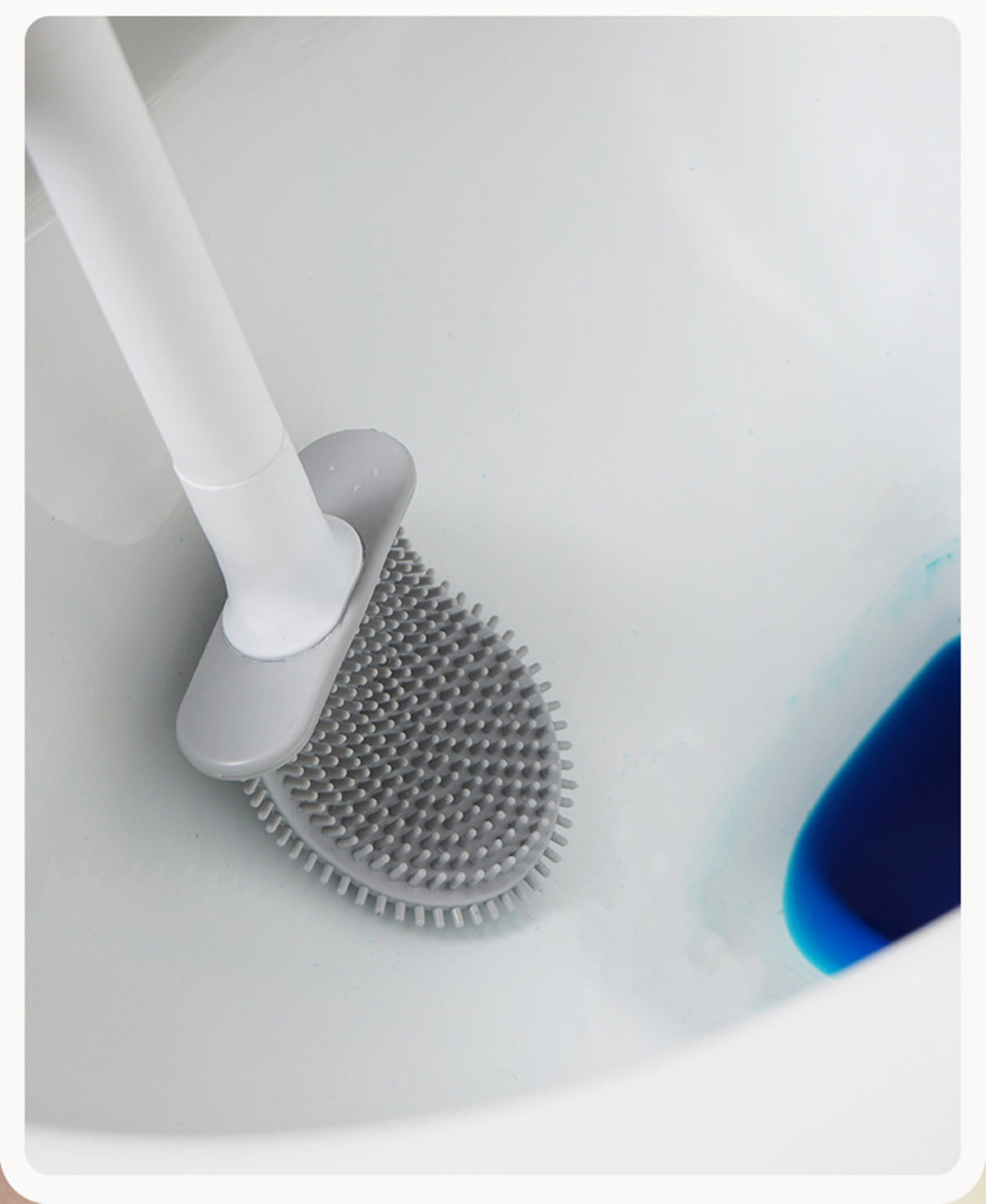 CLEARANCE- Bathroom Silicone Bristles Toilet Brush Cleaning Brush Set Creative with Holder