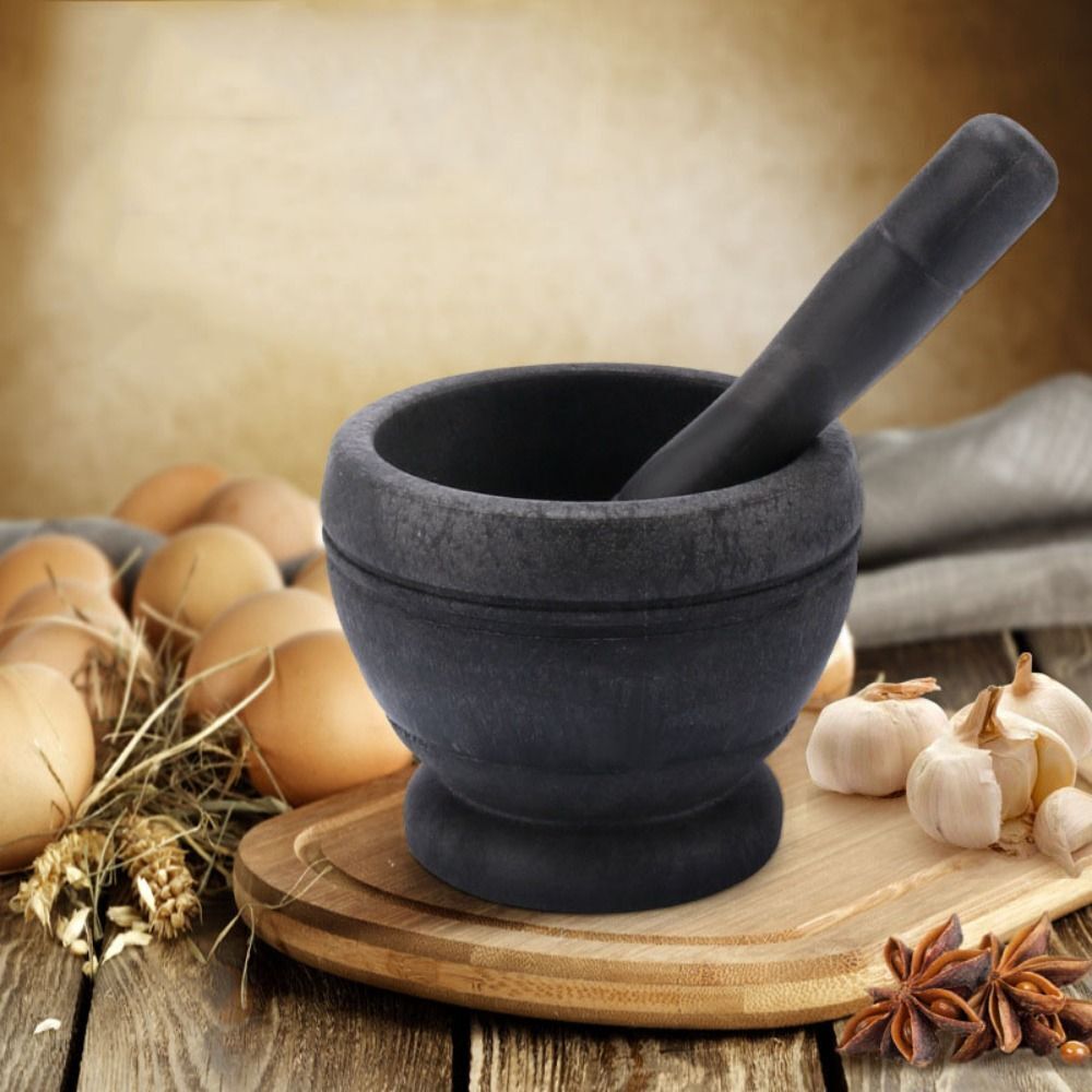 Multi-function Quality Hardwood Garlic Herbs Kitchen Mortar Pestle Grinder