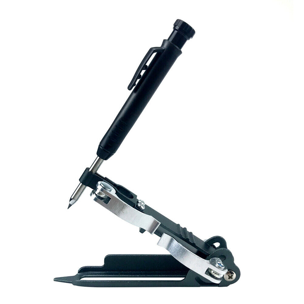 CLEARANCE- Aluminum Woodworking Measuring Tools Adjustable Profile Scribing Ruler with Deep Hole Pen