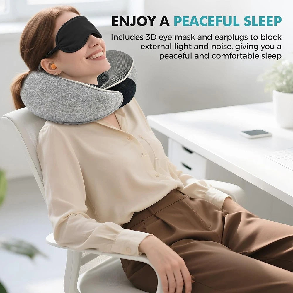 Memory Foam U Shaped Travel Pillow Neck Support Soft Head Rest Plane Car Cushion