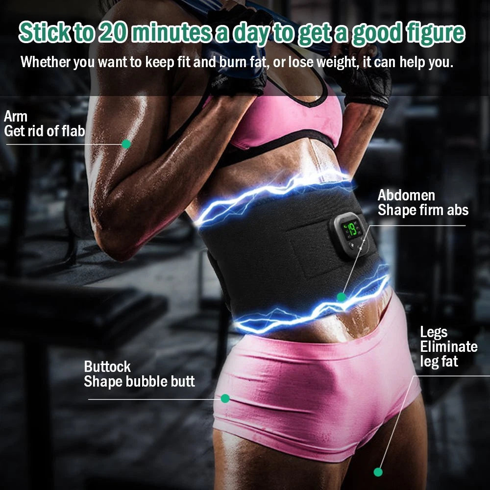 EMS Abdominal Belt Muscle Trainer Stimulator Toning Smart Home Training Belt