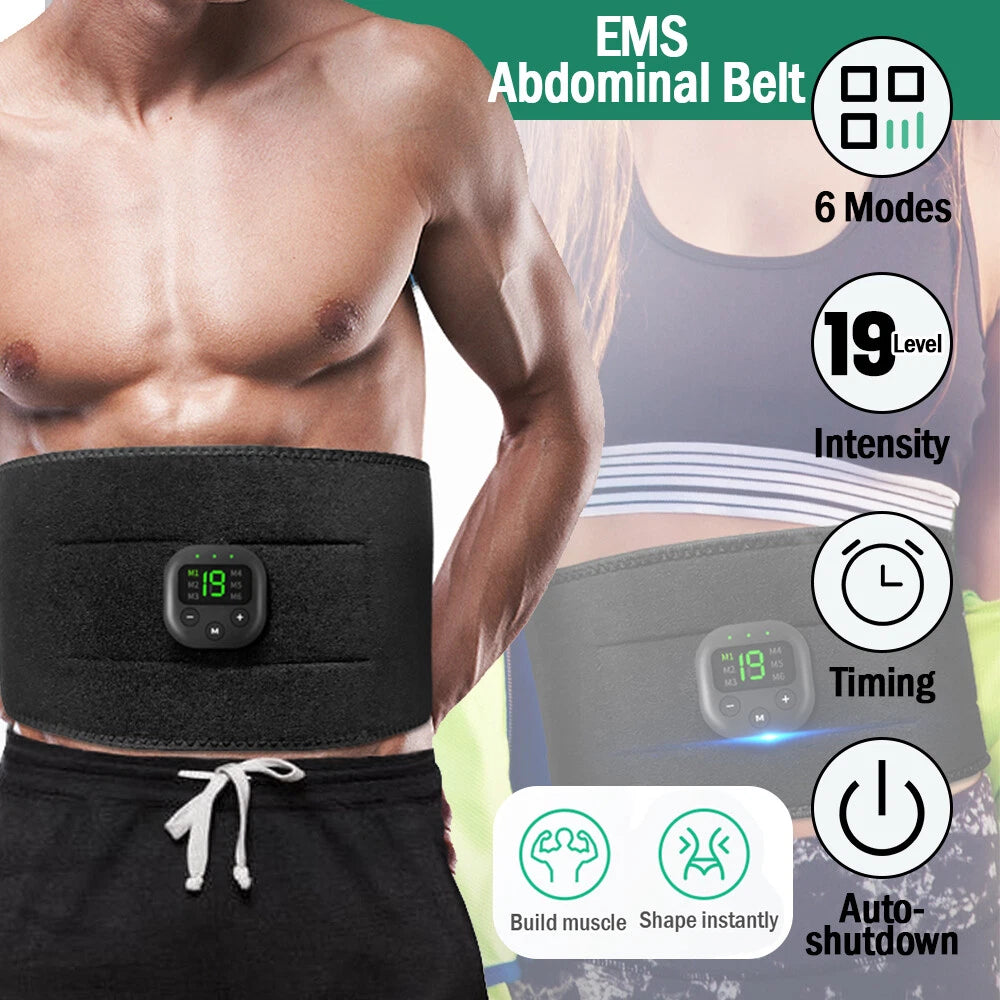 EMS Abdominal Belt Muscle Trainer Stimulator Toning Smart Home Training Belt
