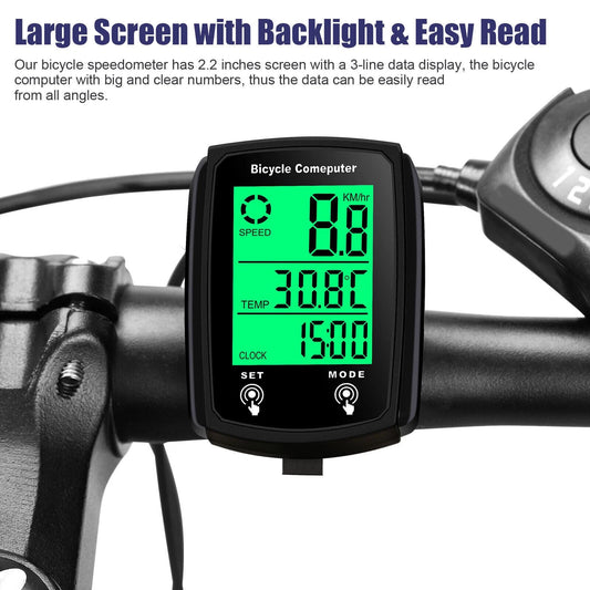 Wireless Cycling Bike Bicycle LCD Cycle Speedometer Computer Odometer Waterproof