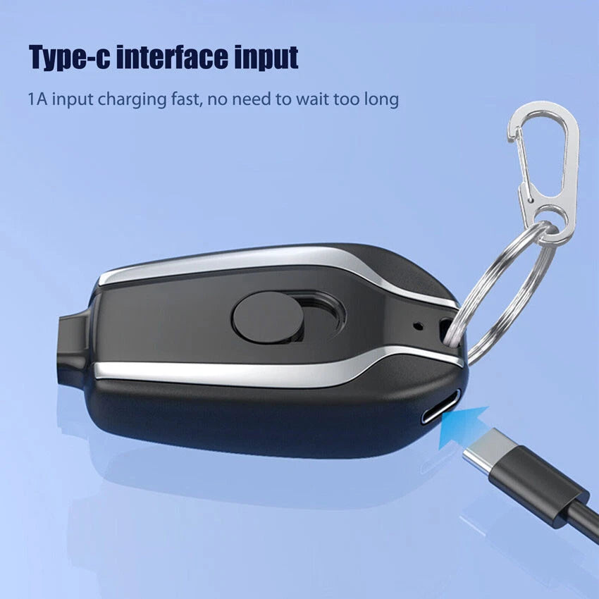 Keychain Portable Mini Power Bank Emergency Pod Charger For Phone 1500mAh