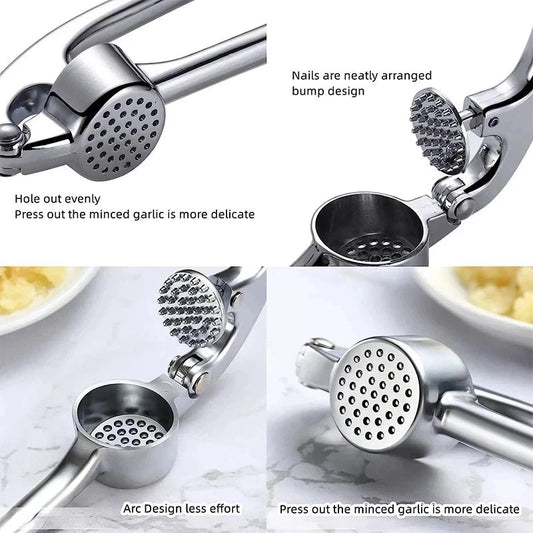 Heavy Duty Stainless Steel Garlic Press Crusher Ginger Squeezer Kitchen Mincer