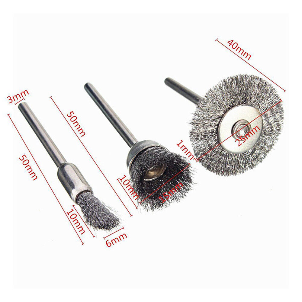 36PCS Steel Brass Wire Wheel Polishing Pad Brush Set For Dremel Rotary Tool