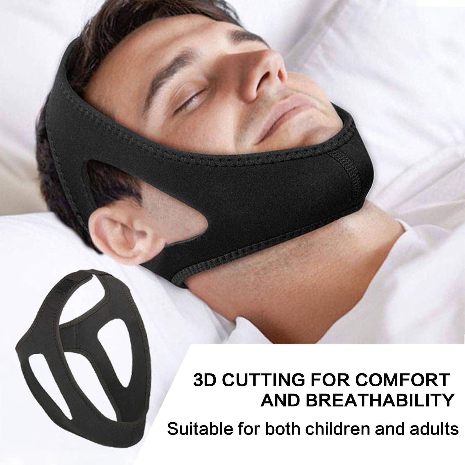 New 3D Neoprene Anti Snore Stop Snoring Chin Strap Belt Anti Apnea Jaw Solution