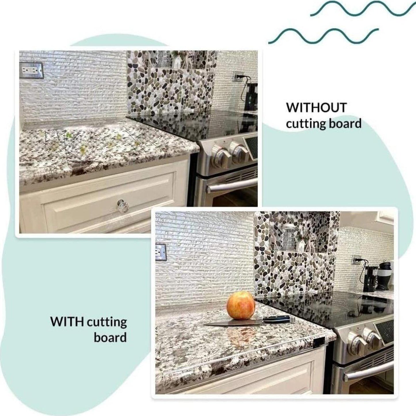 CLEARANCE- Kitchen Acrylic Cutting Boards Transparent Chopping Board Non Slip 45*35cm