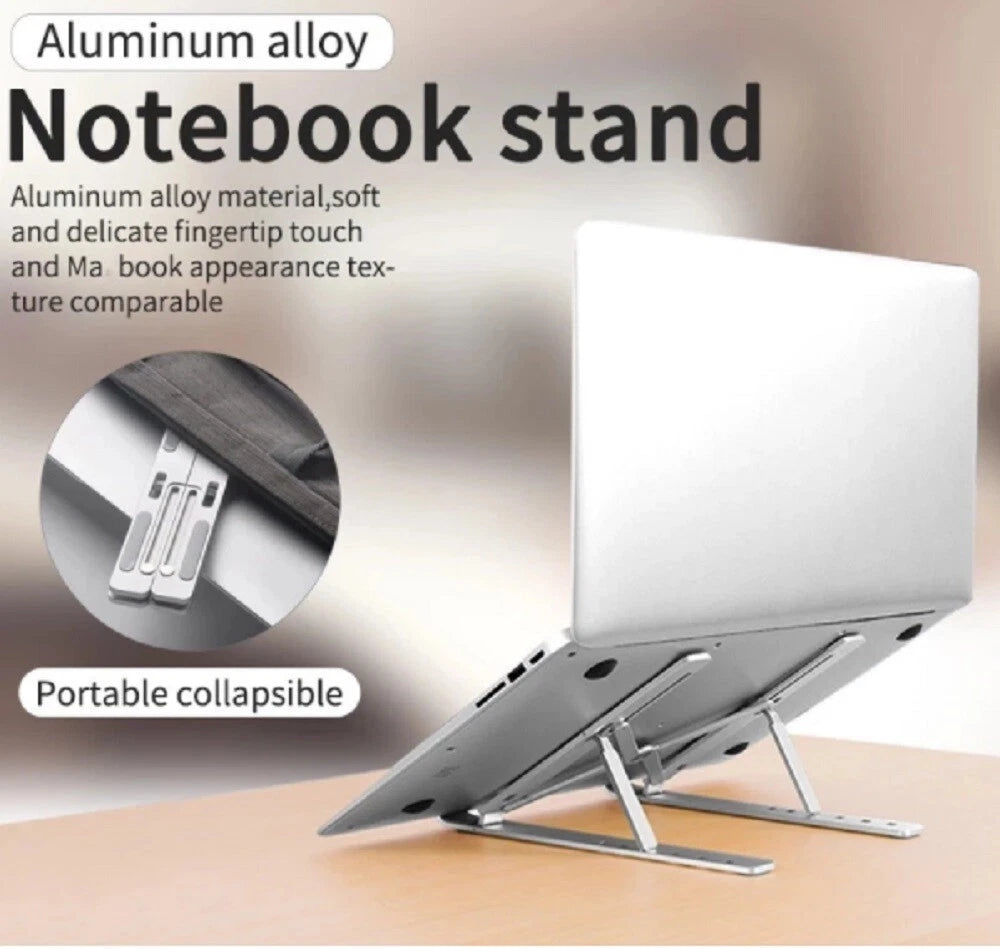 Adjustable Aluminum Laptop Stand – Ergonomic Desk Riser Holder