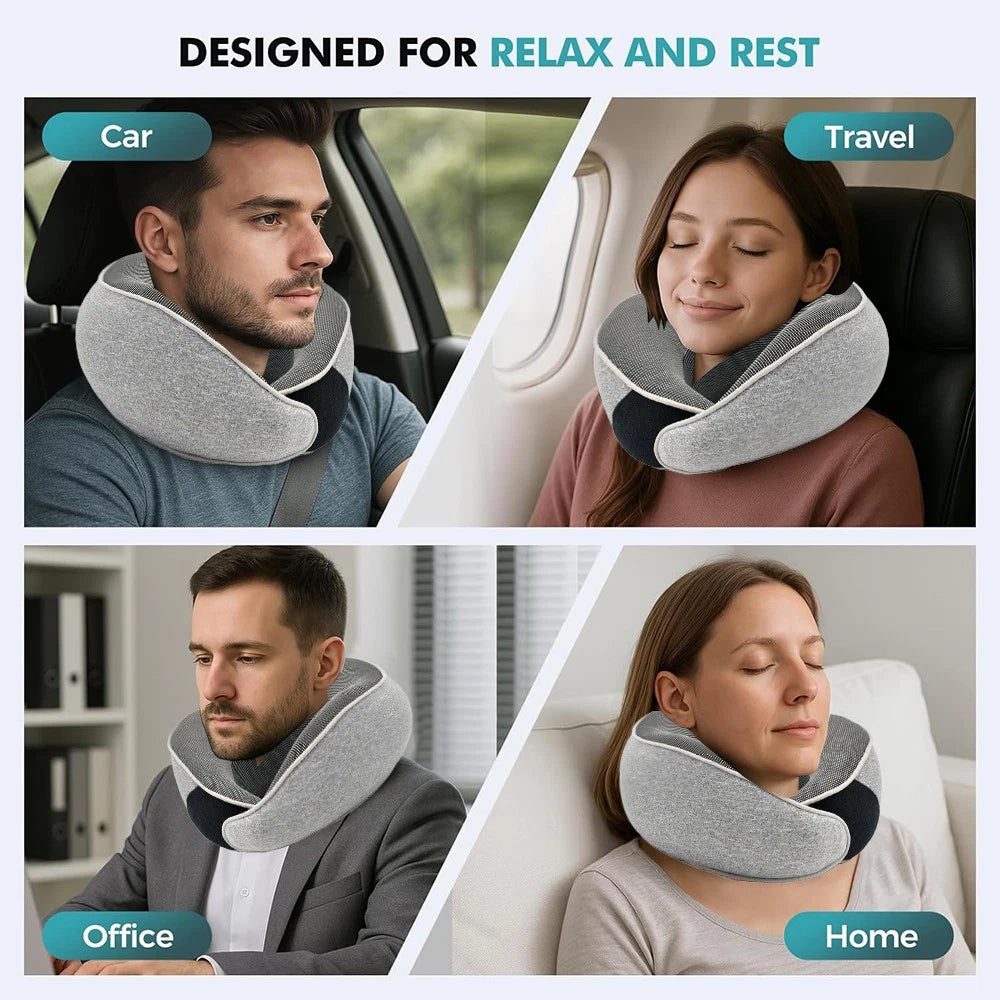 Memory Foam U Shaped Travel Pillow Neck Support Soft Head Rest Plane Car Cushion