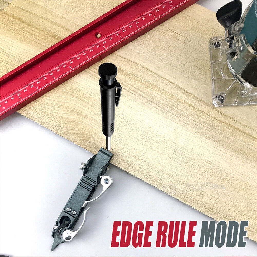 CLEARANCE- Aluminum Woodworking Measuring Tools Adjustable Profile Scribing Ruler with Deep Hole Pen