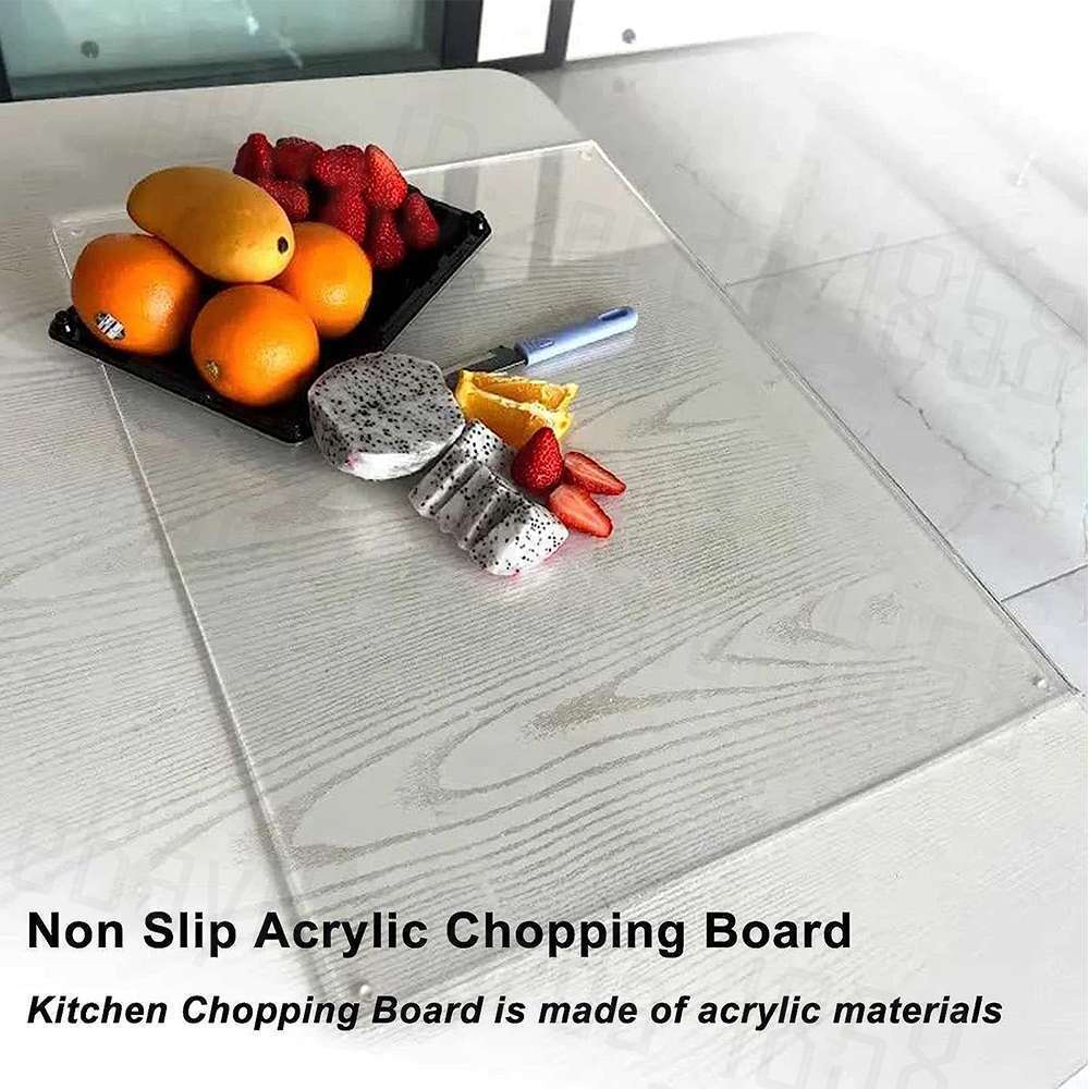 CLEARANCE- Kitchen Acrylic Cutting Boards Transparent Chopping Board Non Slip 45*35cm