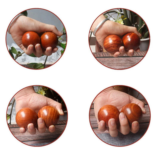 2Pcs Wooden Hand Massage Balls Chinese Exercise Handballs Reusable Relieve
