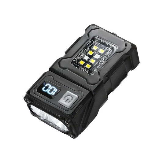 Multifunctional Mini LED Flashlight Pocket Work Light Dual Wicks Camping Torch