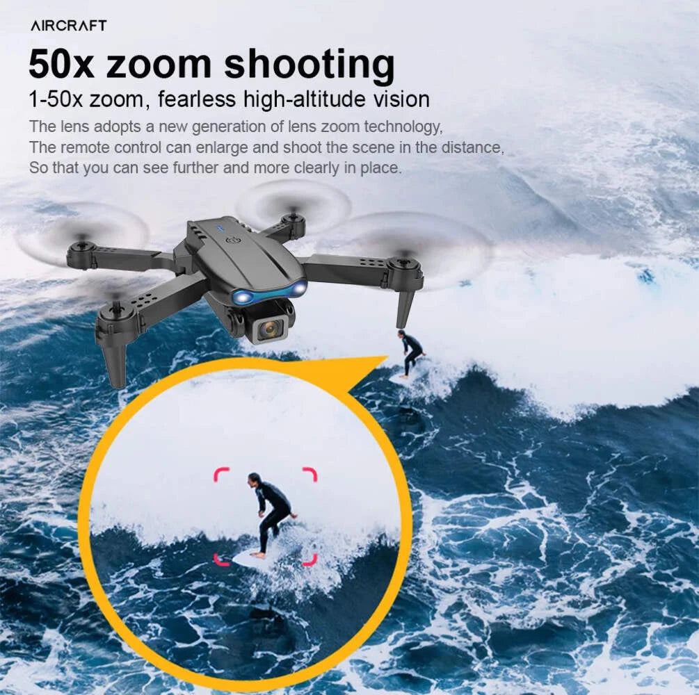 4K RC HD Wide-angle Dual Camera FPV Wi-Fi RC Drone Quadcopter + 2 Battery