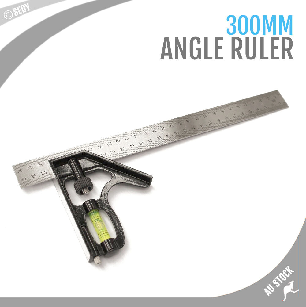 30cm Adjustable Measure Combination Angle Square Type A Ruler Spirit Level 12"
