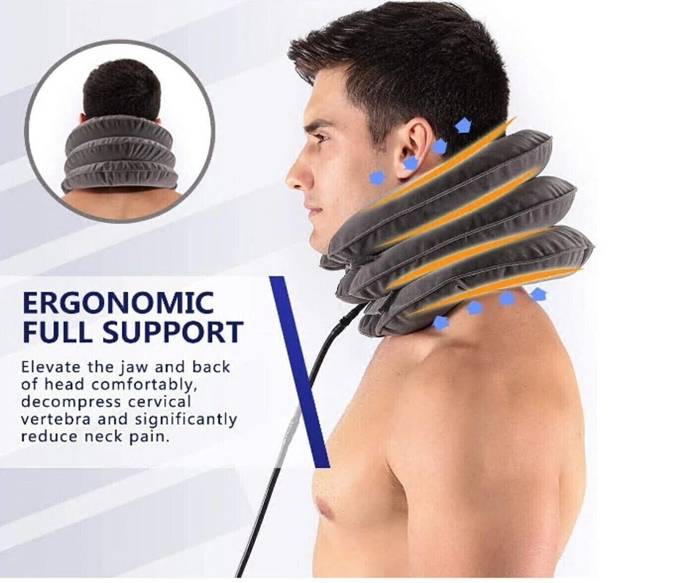 Neck Tractor Inflatable Air Cervical Traction Device Support Collar Ortho Pillow