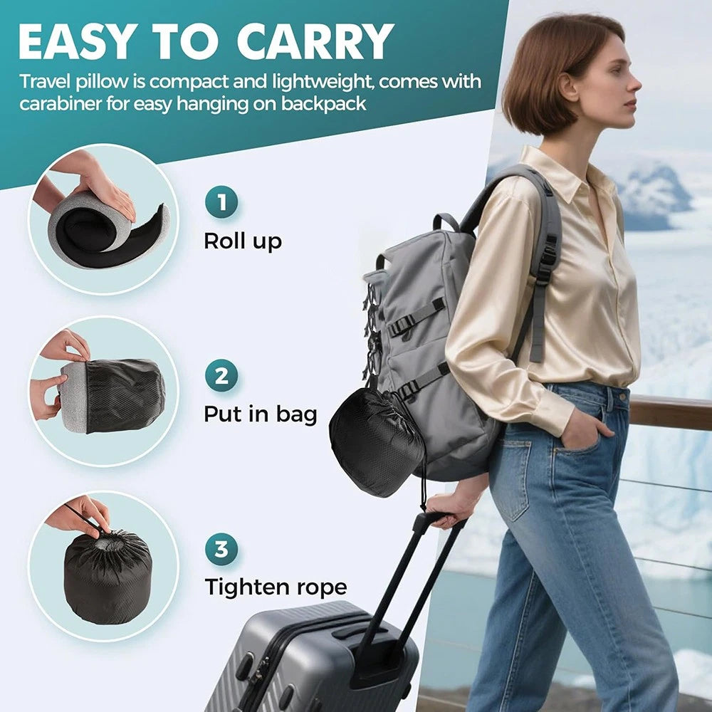 Memory Foam U Shaped Travel Pillow Neck Support Soft Head Rest Plane Car Cushion