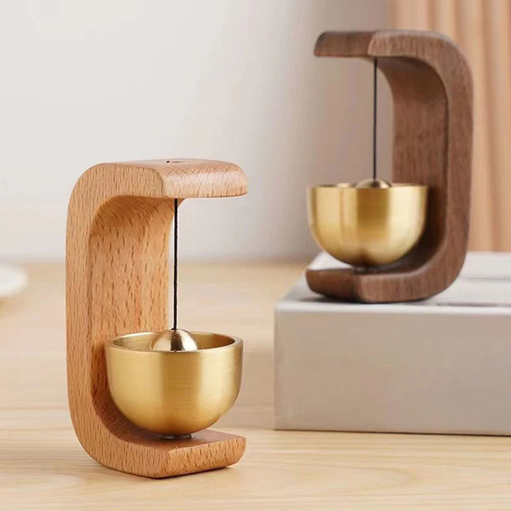 Wood Shopkeepers Bell Magnetic Attached Doorbell Chime for Business Office