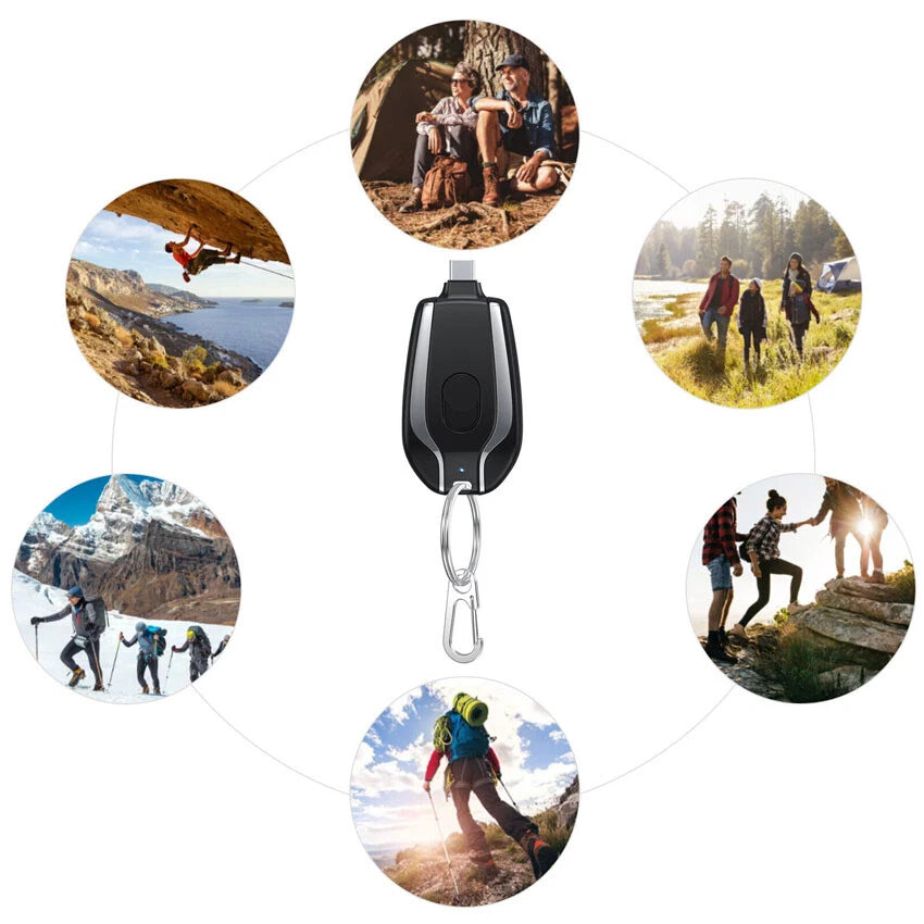 Keychain Portable Mini Power Bank Emergency Pod Charger For Phone 1500mAh