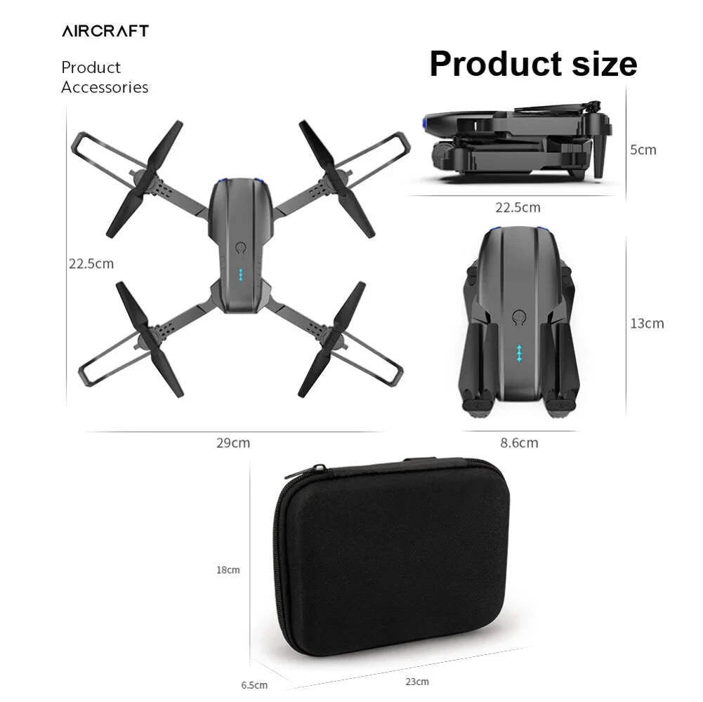 4K RC HD Wide-angle Dual Camera FPV Wi-Fi RC Drone Quadcopter + 2 Battery