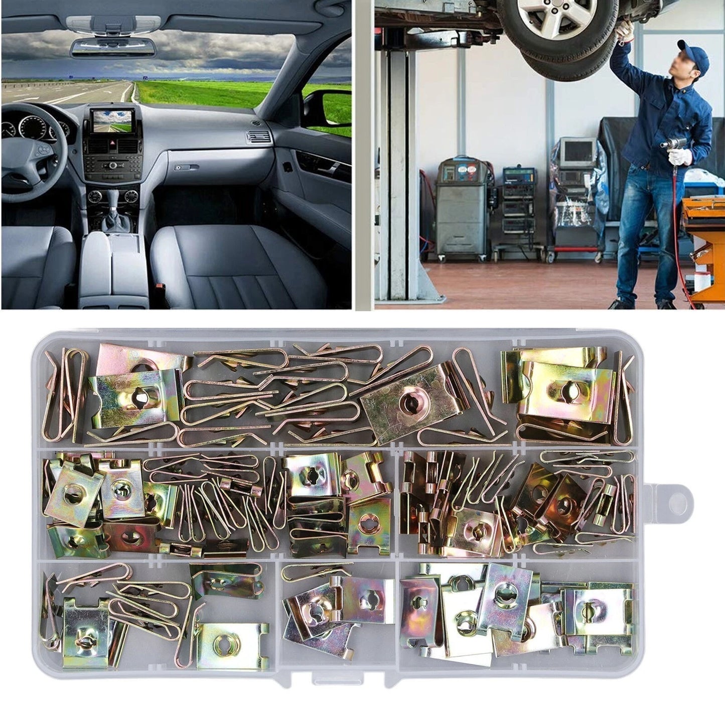 110pcs M6 M8 M10 M12 U Nuts Speed U Clip Galvanised Automotive Trim Fastener