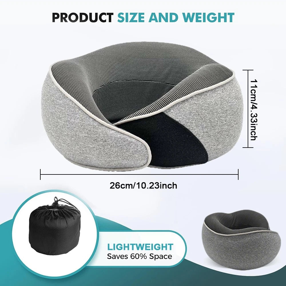 Memory Foam U Shaped Travel Pillow Neck Support Soft Head Rest Plane Car Cushion