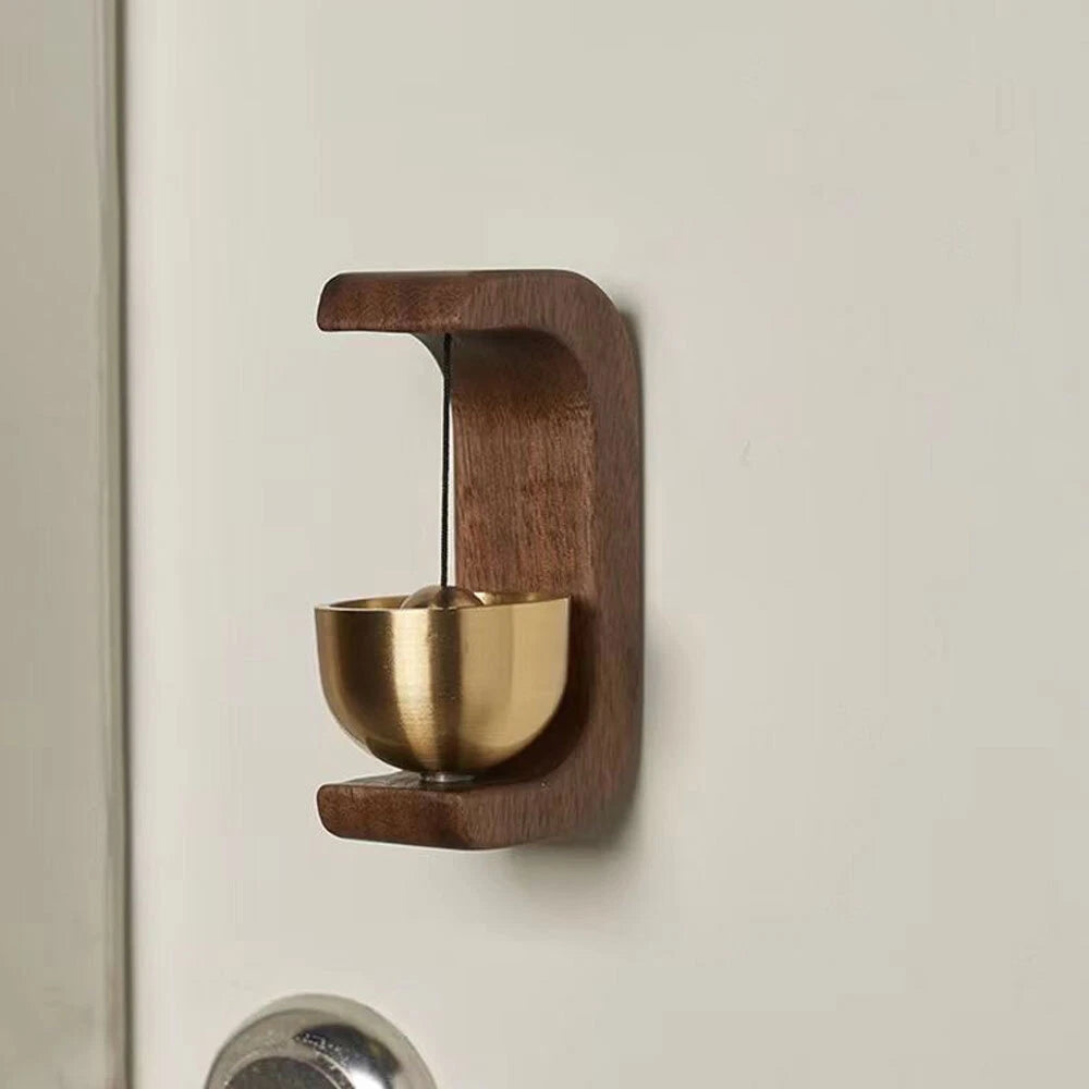 Wood Shopkeepers Bell Magnetic Attached Doorbell Chime for Business Office
