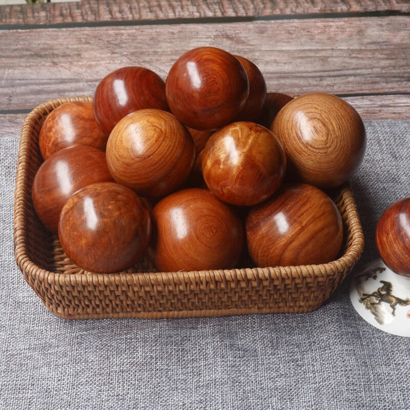 2Pcs Wooden Hand Massage Balls Chinese Exercise Handballs Reusable Relieve