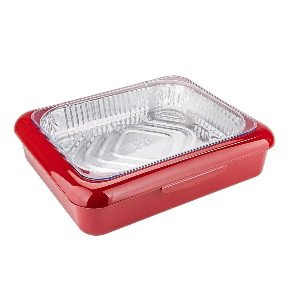 Plastic Foil Pan Carrier Stackable Portable Foil Pans Holder For Home Outdoor