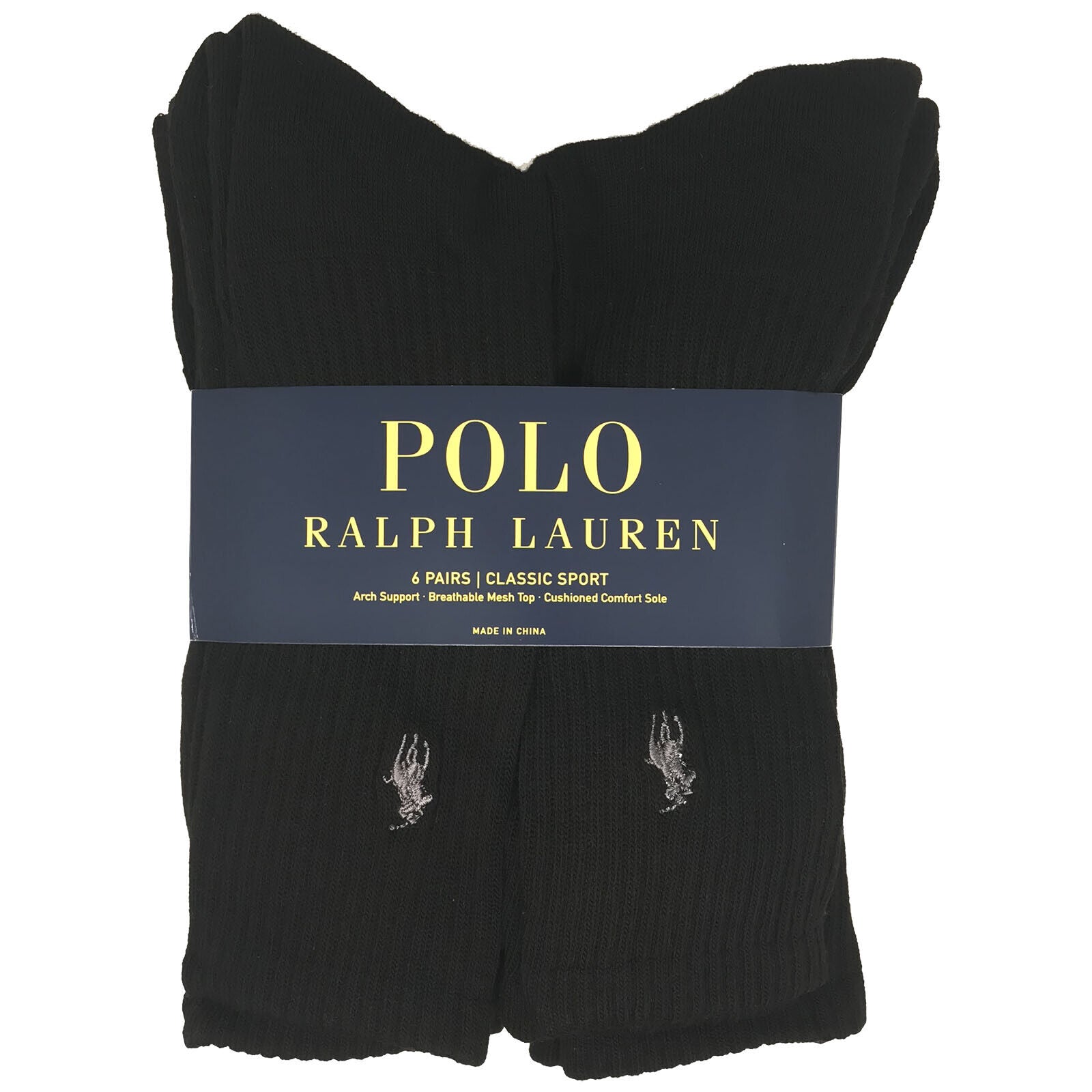 6 packs Polo Ralph Lauren Men's Women's Sports Cotton Crew Socks