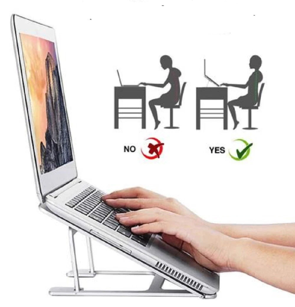 Adjustable Aluminum Laptop Stand – Ergonomic Desk Riser Holder