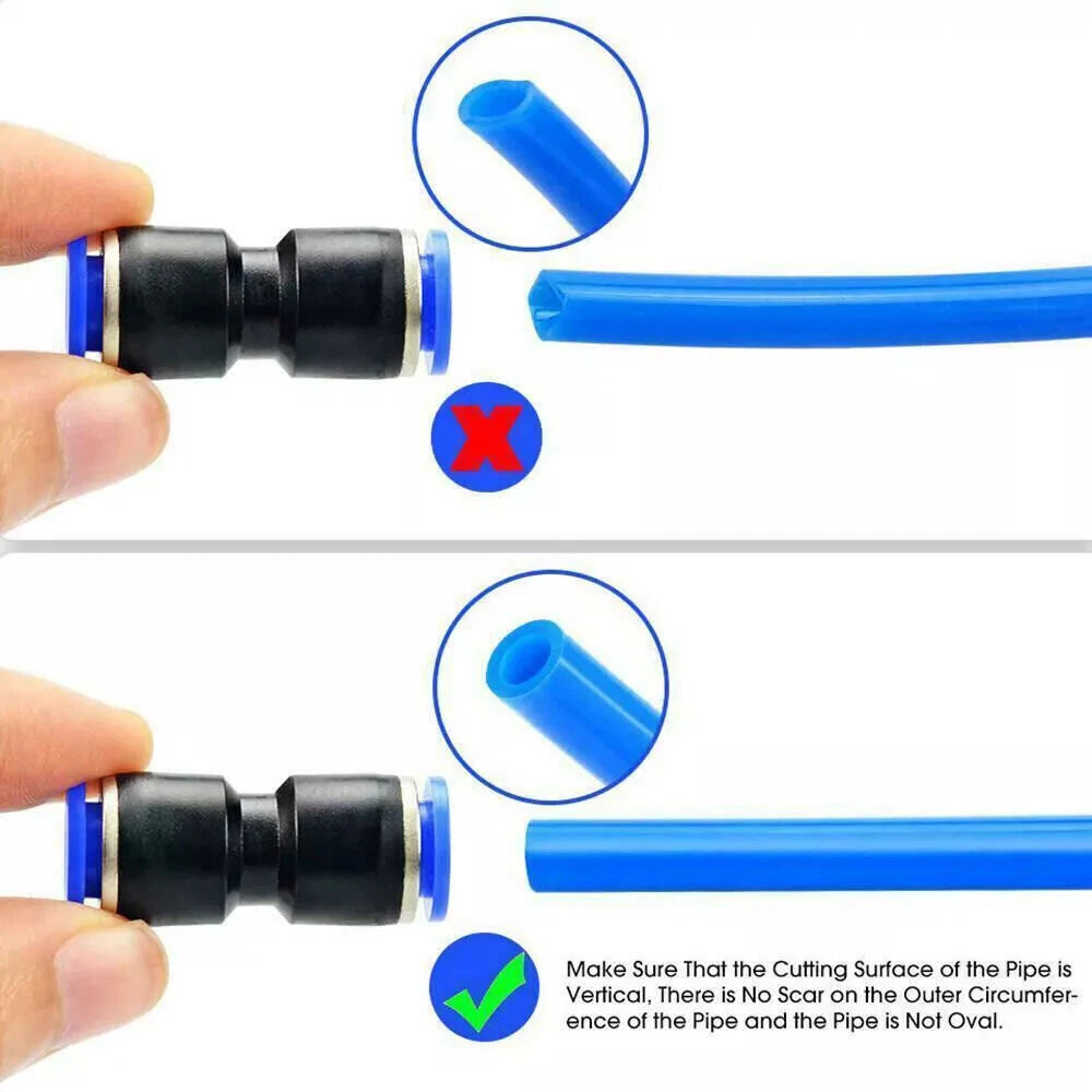 50Pcs Straight Push Connectors Pneumatic Connect Fittings Air Line Quick Hose