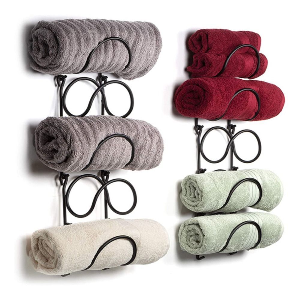 5pcs Wine Rack Iron Towel Wine Bottle Holder Wall-Mounted Wine Organizer Shelf