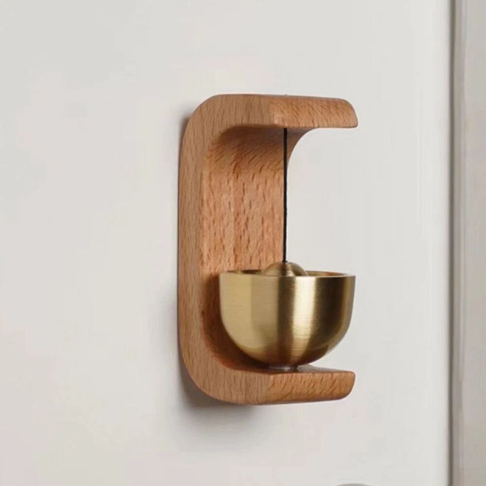 Wood Shopkeepers Bell Magnetic Attached Doorbell Chime for Business Office