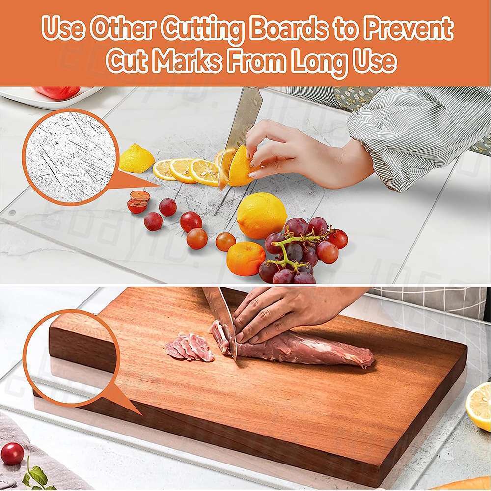 CLEARANCE- Kitchen Acrylic Cutting Boards Transparent Chopping Board Non Slip 45*35cm