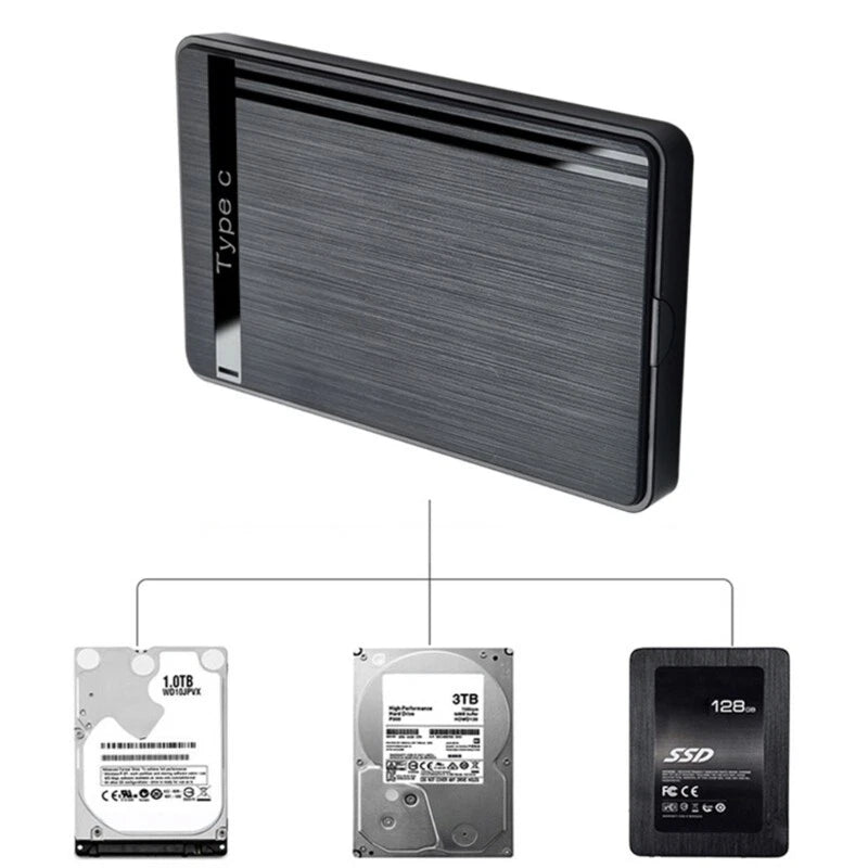 USB C Enclosure 2.5" USB 3.1 Type C SATA SSD External Hard Disk Case