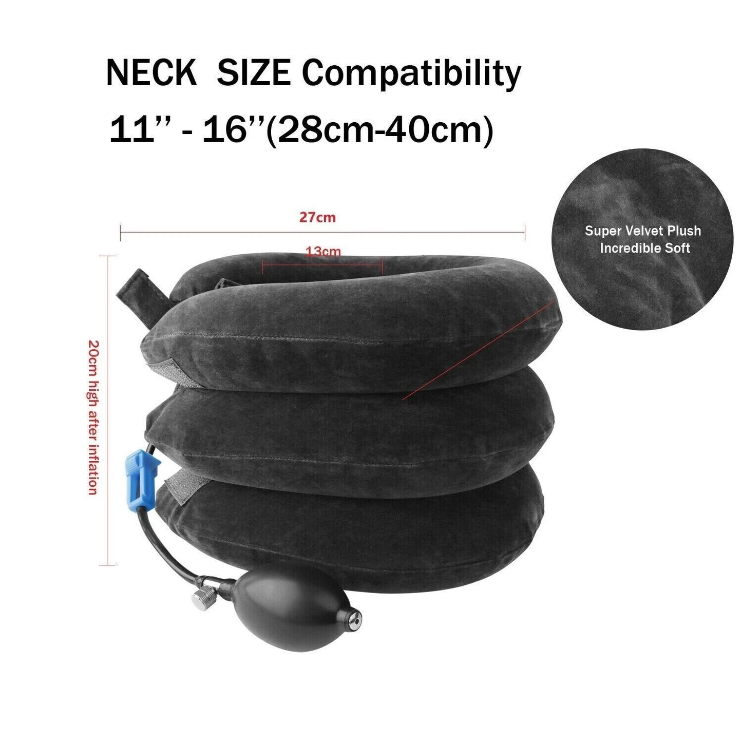 Neck Tractor Inflatable Air Cervical Traction Device Support Collar Ortho Pillow