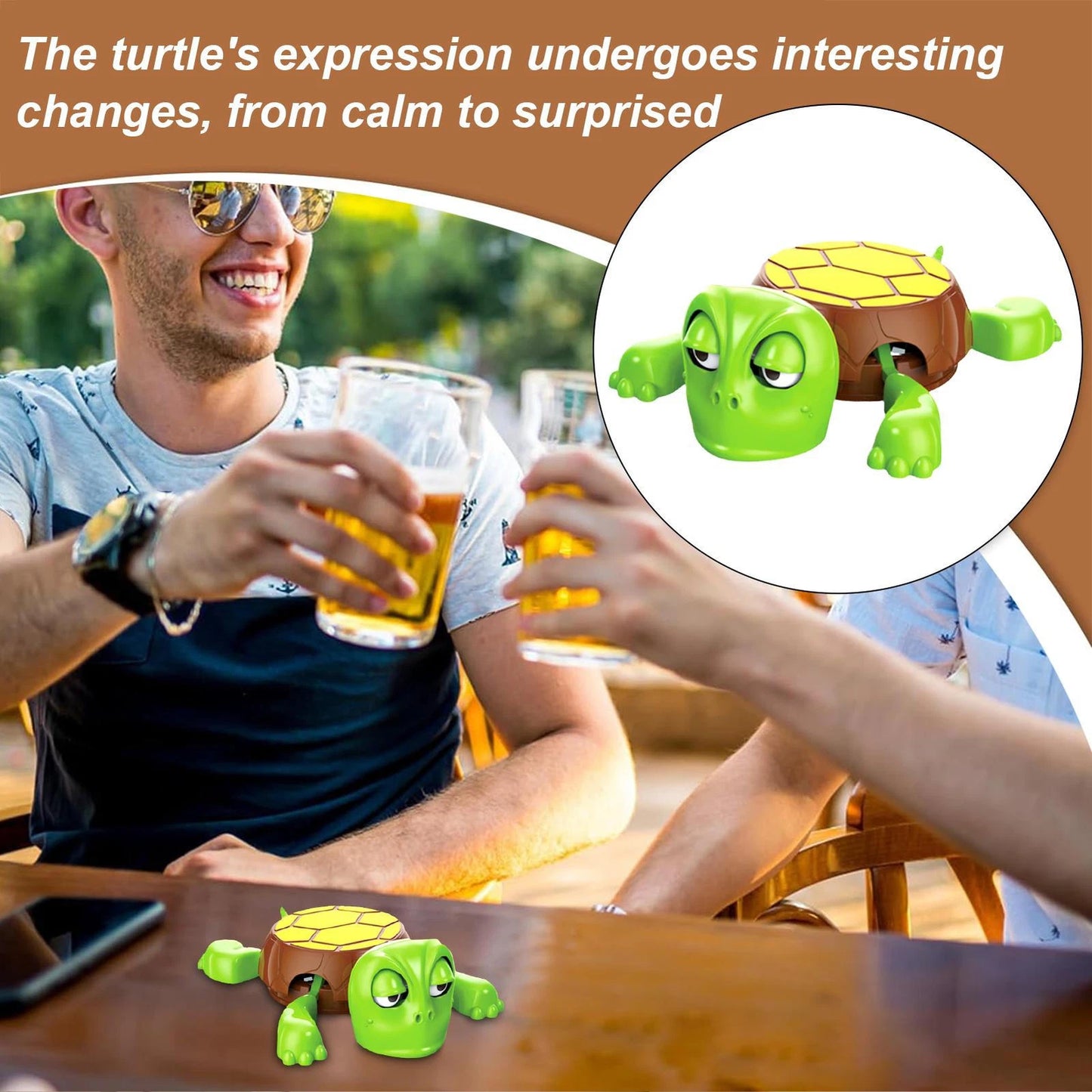 Turtle Cup Holder Funny Tea Coaster 3D Printed with Interactive Expression