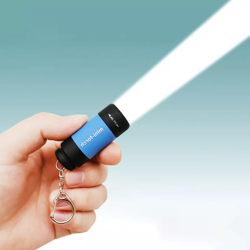 CLEARANCE- Mini USB Rechargeable LED Torch Lamp Flashlight Keychain Keyring Waterproof