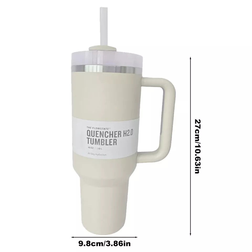 CLEARANCE- 2024 NEW Stanley Cup 40oz Dupe Straw Lid Insulated Stainless Water Bottle Tumbler