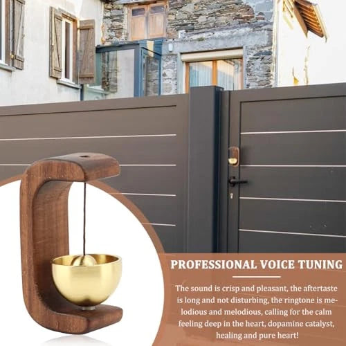 Wood Shopkeepers Bell Magnetic Attached Doorbell Chime for Business Office