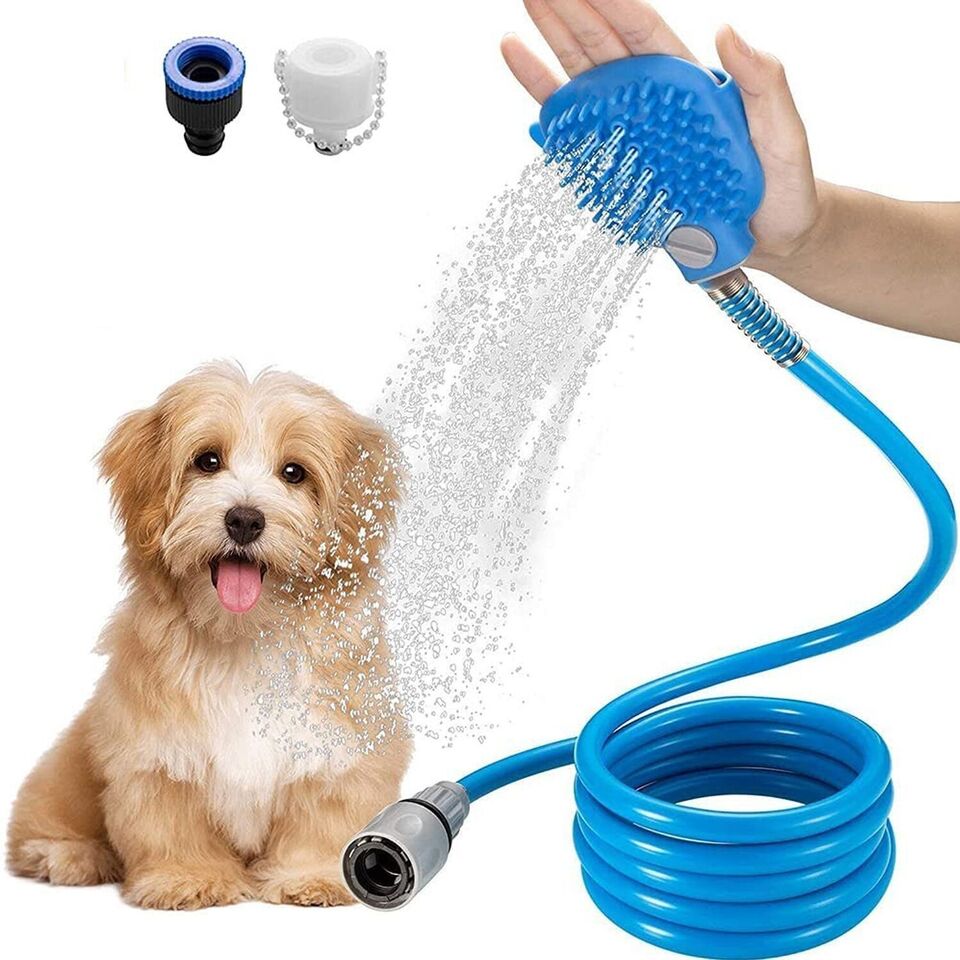 Pet Shower Hose Dog Bath Brush Hair Washing Grooming Brush Sprayer Massage Brush