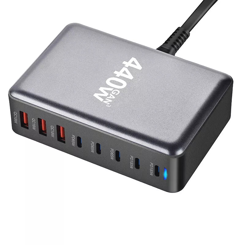 440W GaN Desktop Phone Charger PD Fast Charging Power Adapter
