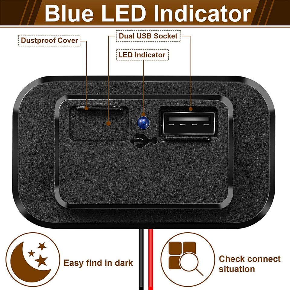 CLEARANCE- Car Dual USB 12V-24V Charger Quick Charge PD QC 3.0 Socket Power Outlet Type C