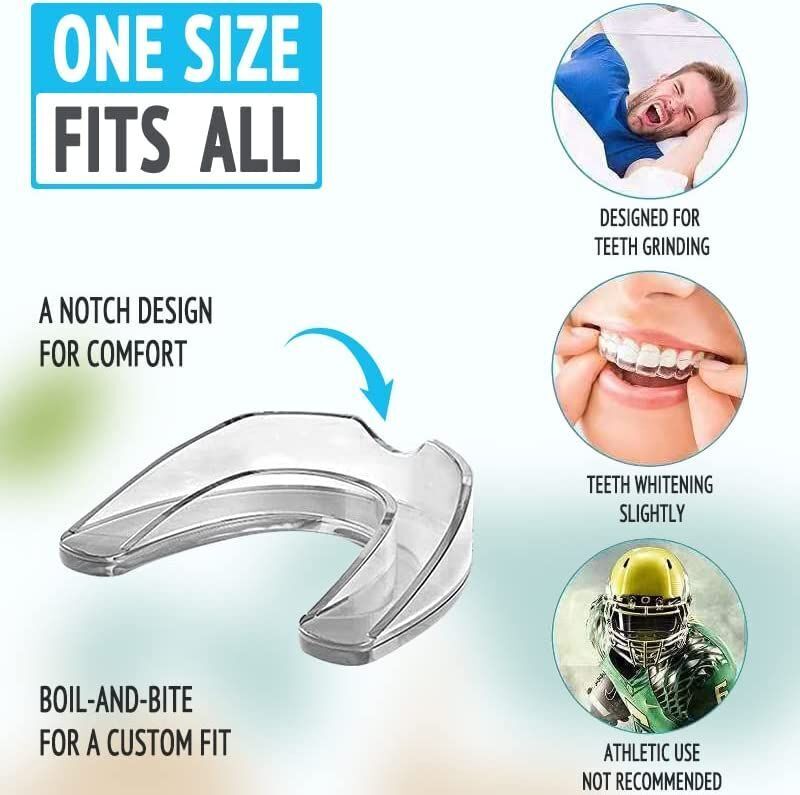 2 Sets Teeth Grinding Mouthguard Mouth Guard Night Bruxism Clenching Sleeping Dental