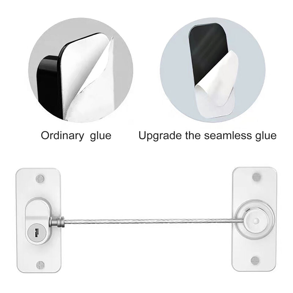 CLEARANCE- Window Lock with Adjustable Gap Child Safety Self Adhesive for Metal Wooden